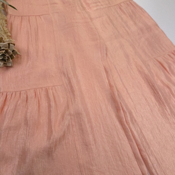 Current Air Anthropologie Peach Shimmer Wide-Leg Rayon Women's Pants Sz L - Picture 14 of 15